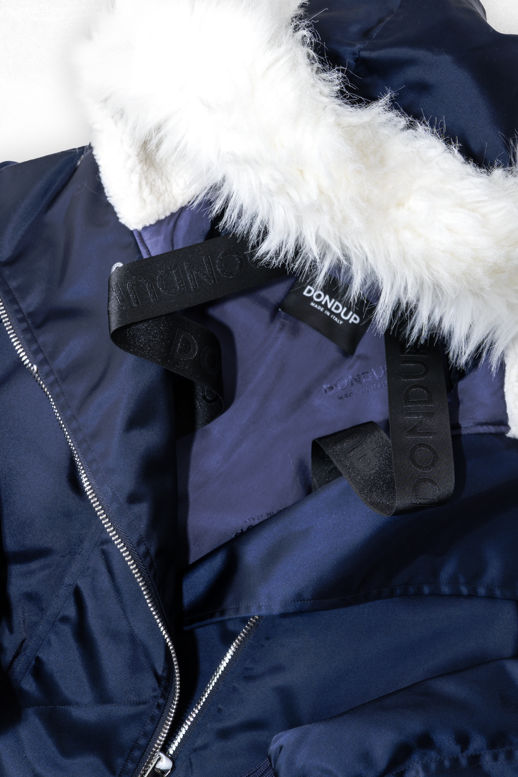 Dondup over donna con cappuccio di pelliccia