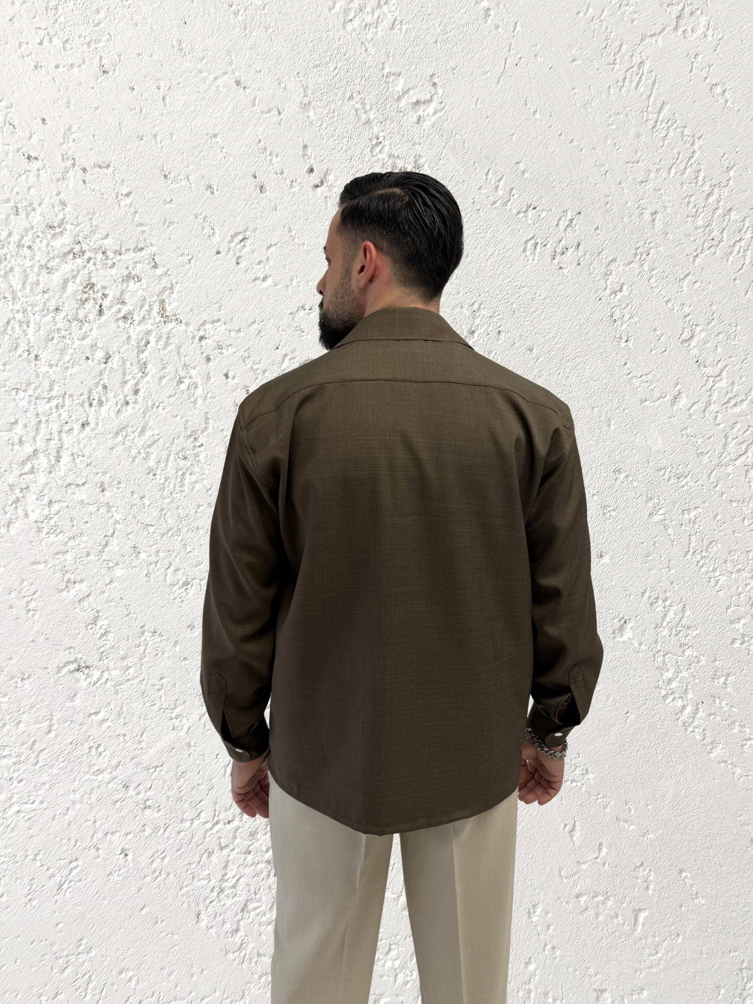 Gabardine camicia overshirt