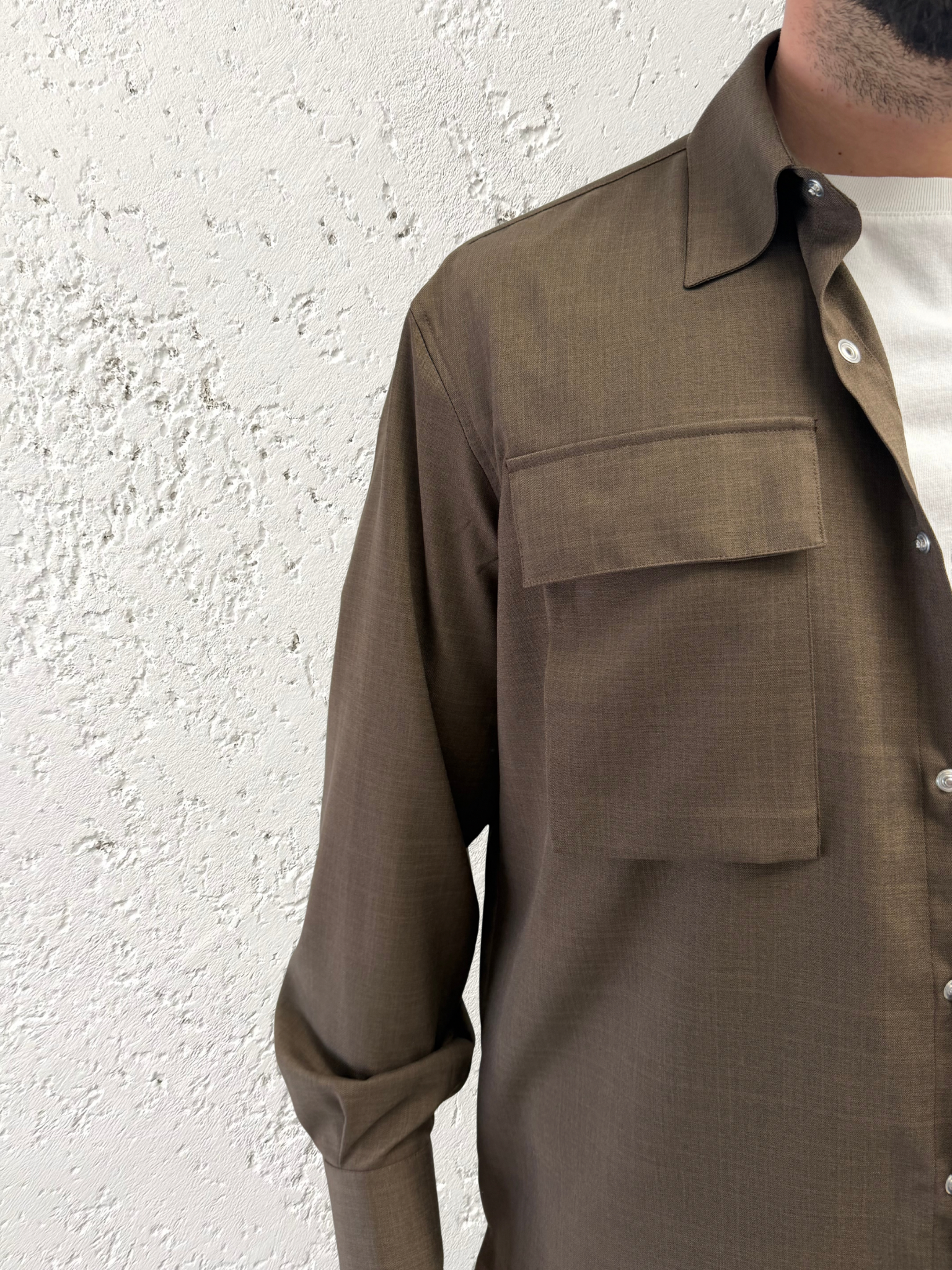 Gabardine camicia overshirt